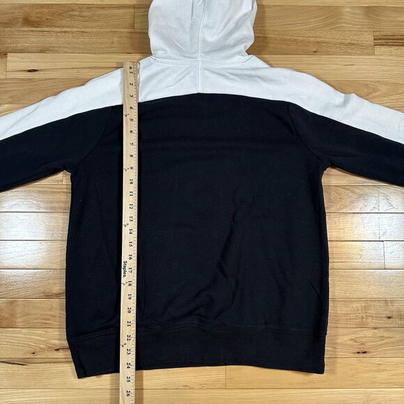 Under Armour Hoodie Mens Size Medium Loose Fit Black White Logo Sweatshirt - Picture 4 of 5